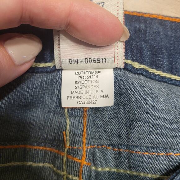 NWT True Religion Joey Super T Jeans 28 Low Rise Revival Tapered Y2K Retro Glam - Picture 11 of 16